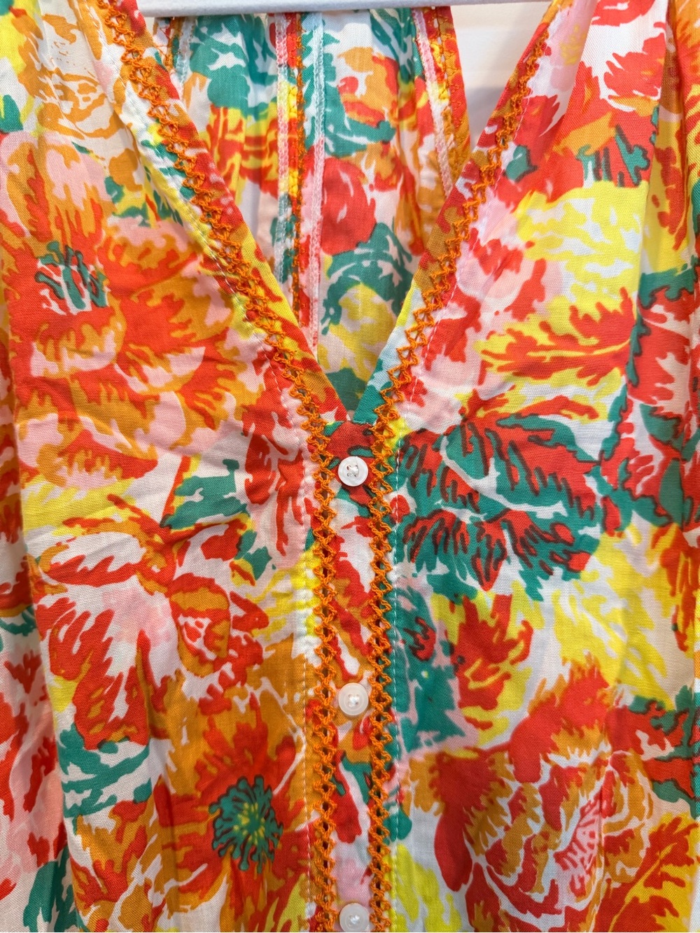 Poupette St. Barth Orange, Yellow & Green Floral Mini Dress - Picture 3 of 8
